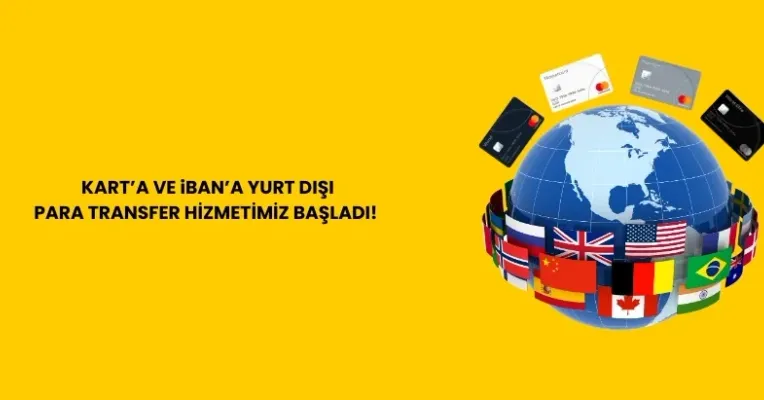 Kart’a ve IBAN’a Yurtdışı Para Transfer Hizmetimiz Başladı!