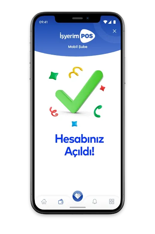 İşyerim POS mobil şubesinde hesap açılış ekranı