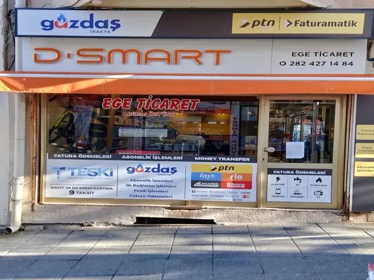 D-Smart bayisinde TESKİ ve Gazdaş fatura ödemeleri, PTN para transferi noktası