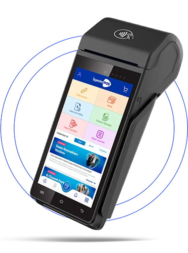 İşlem menüsü açık Android POS cihazı