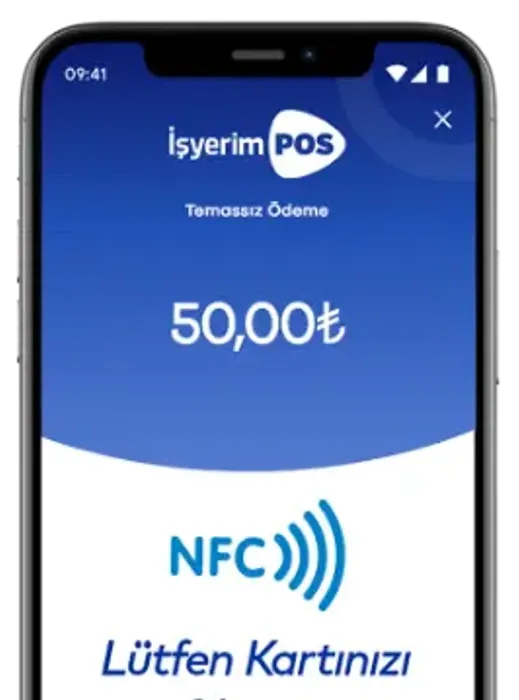 Mobile POS screen taking a contactless payment with a phone