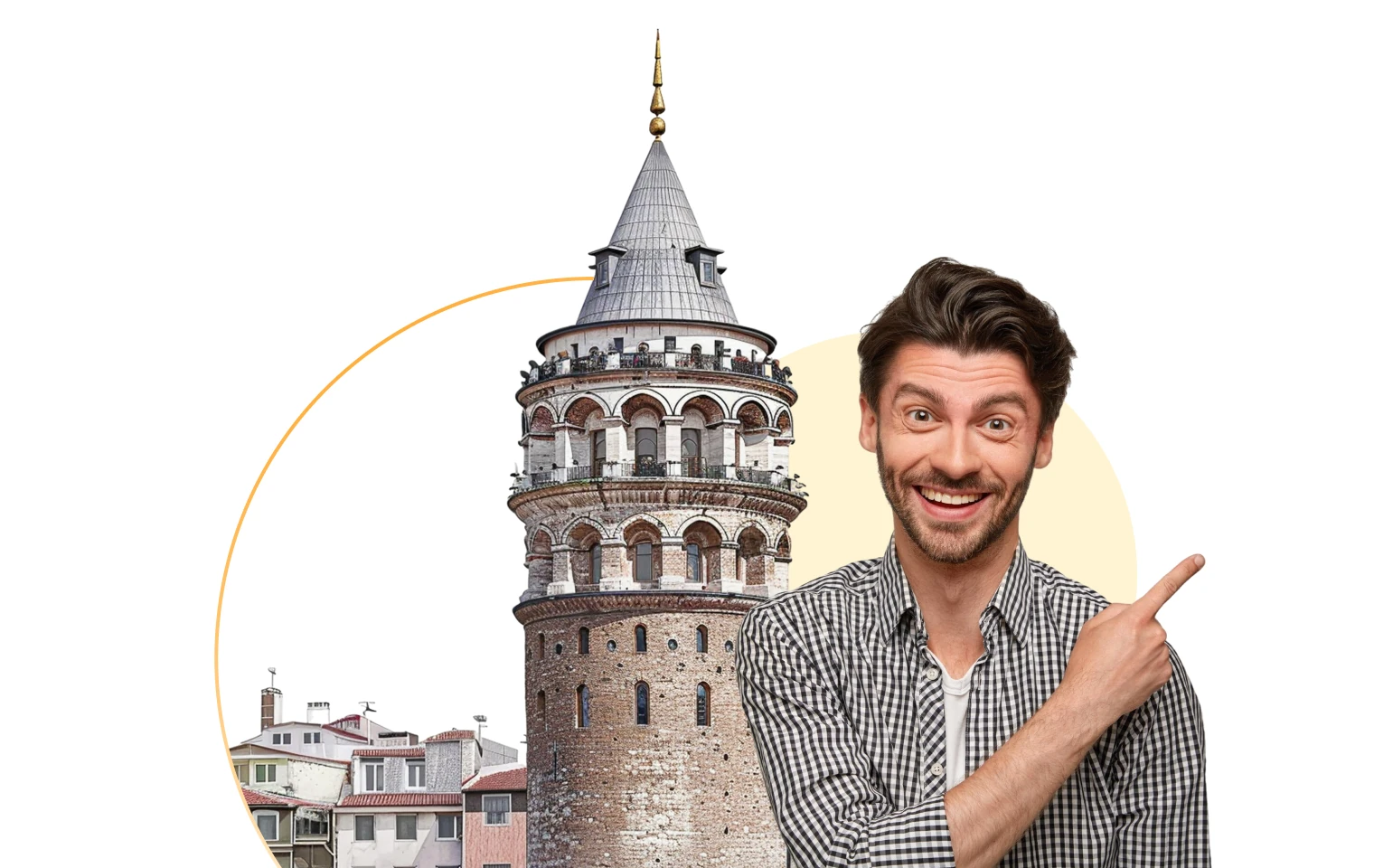 Galata Kulesi önünde Faturamatik ile para transferi yapan kullanıcı
